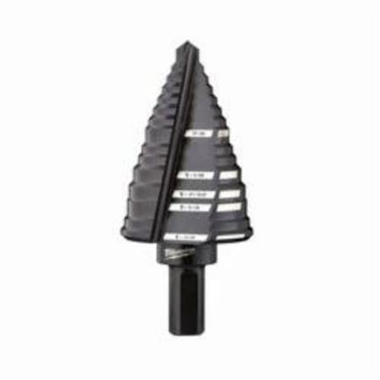 Step Drill Bit, 7/8 to 1-3/8 in, Max Hole Diameter, 5 Steps