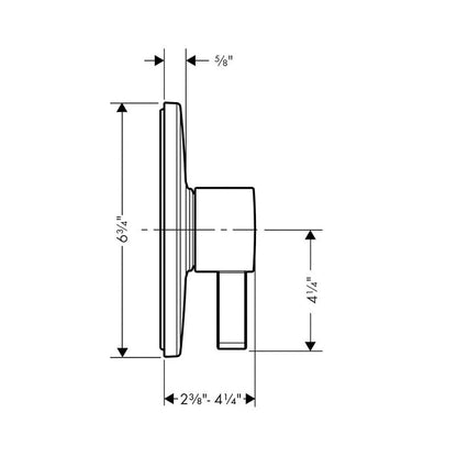 Ecostat S Pressure Balanced Tub & Shower Trim, ADA, Polished Chrome