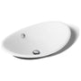Iron Plains 20-3/4"L Cast Iron Drop-In Semi-Vessel Sink with Overflow and Black Painted Underside