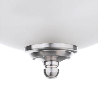 13 in. 2-Light Brushed Nickel Flush Mount with Frosted Glass Shade (2-Pack)