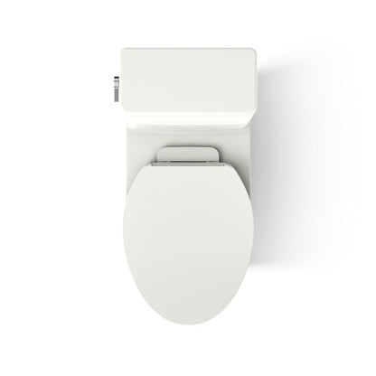 Reach 1.28 GPF One-Piece Compact Elongated Chair Height Toilet with Skirted Trapway and Left Hand Trip Lever - Seat Included
