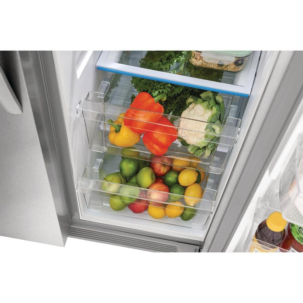 33 in. 22.3 cu. ft. Side by Side Refrigerator in Stainless Steel, Standard Depth