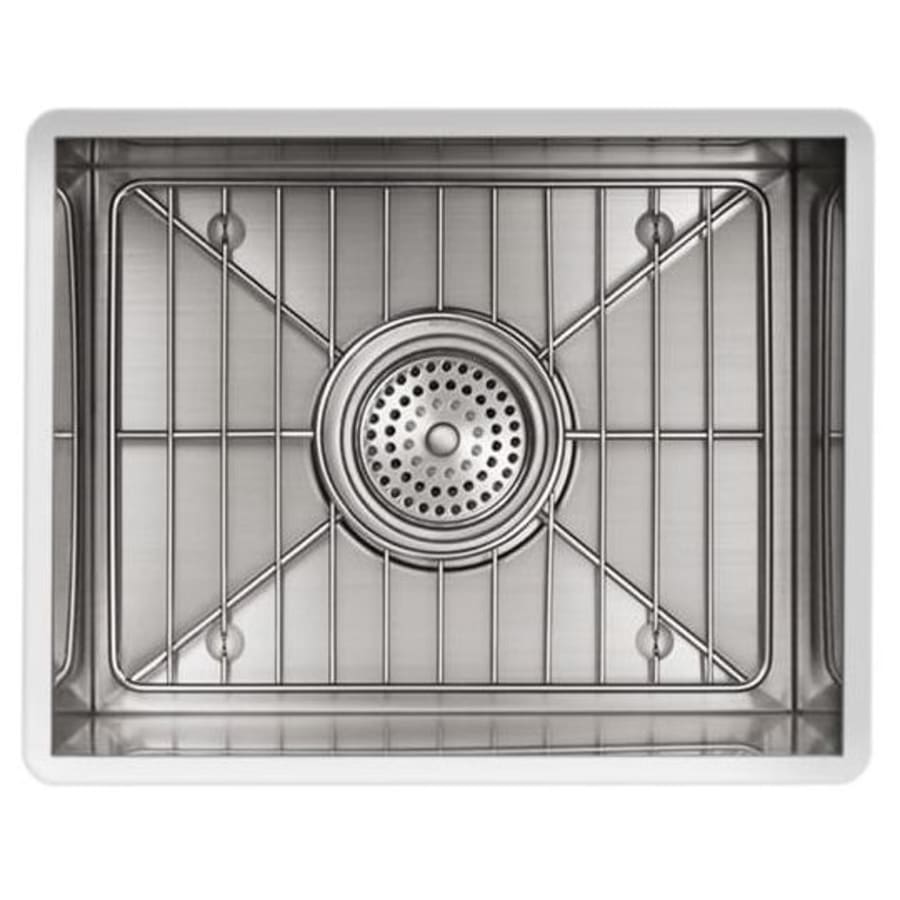 Vault 15" Drop In or Undermount Single Basin Stainless Steel Bar Sink with Sink Rack and Three Faucet Holes