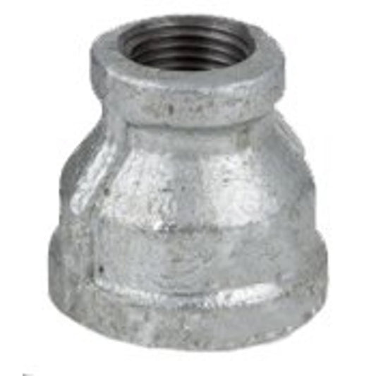 Reducer Coupling, 3/4 x 1/4 in, FNPT, 150 lb, Malleable Iron, Galvanized, Domestic