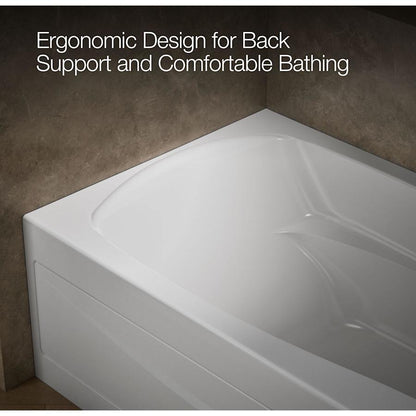 Mariposa 6 Foot Three Wall Alcove Soaking Tub with Right Hand Drain