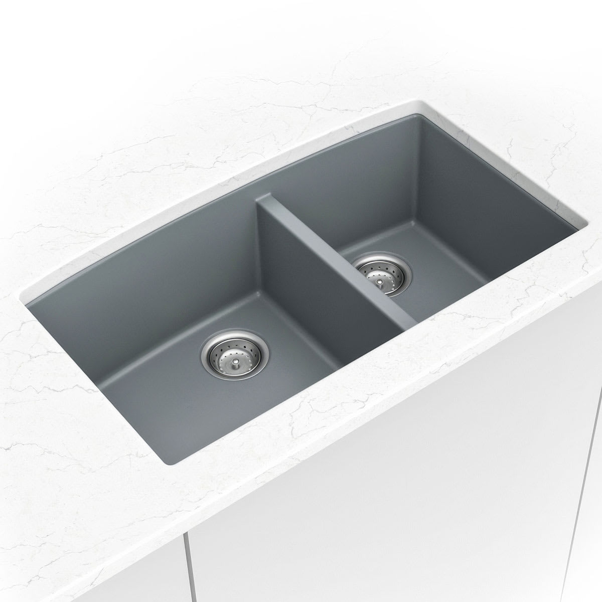 Grey Quartz Double Bowl 60/40-3219