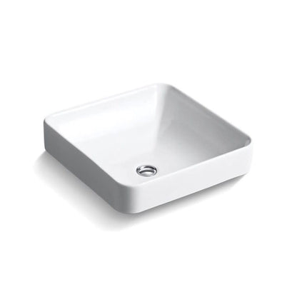 Vox® Vessel Mount Lavatory Sink, ADA, 16-1/4 x 16-1/4 x 6-3/4 in, Vitreous China, White