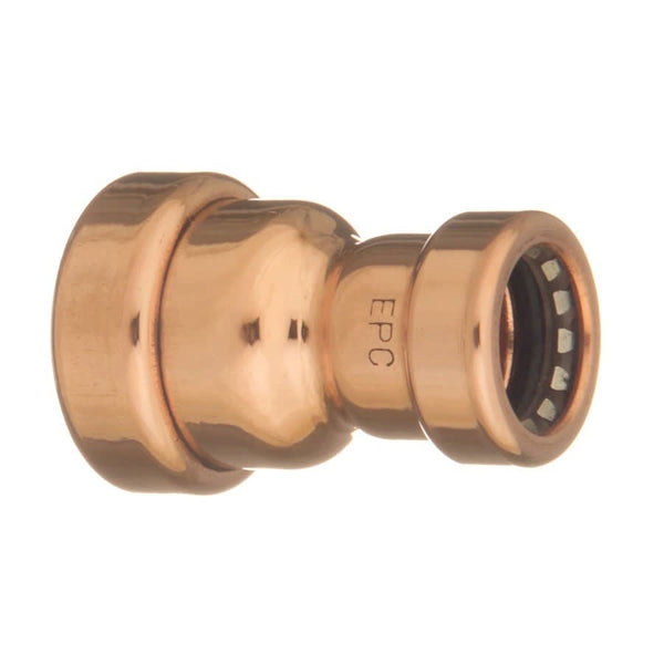 CopperLOC™ Reducer Coupling, 3/4 x 1/2 in, Push, Copper