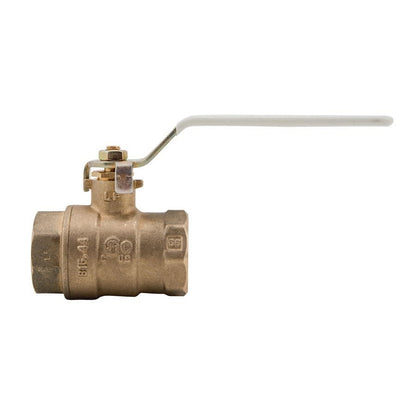 2-Piece Ball Valve, 3/4 in, FNPT, Full Port, Plated Brass Ball, Brass