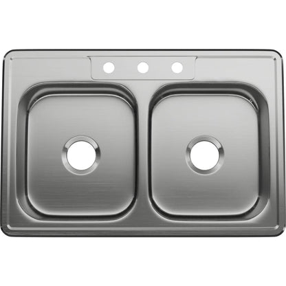Bealeton 33" Drop In Double Basin Stainless Steel Kitchen Sink