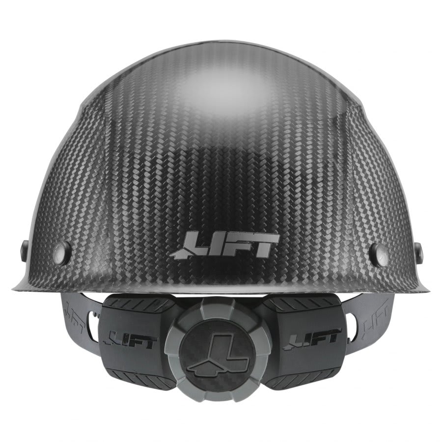 Black Full Brim Carbon Fiber Hard Hat