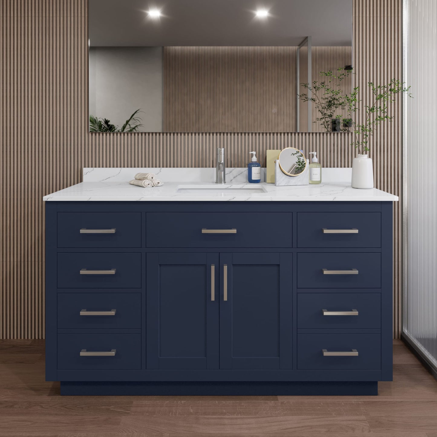 Beckett Single Bathroom Vanity with Toe Kick - 60W x 35H x 22D