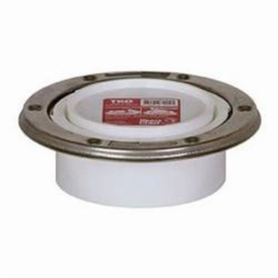 Adjustable Knockout Closet Flange, 4 in, Hub, PVC