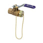 2-Piece Ball Valve, 3/4 in, FNPT x Male Hose Thread, Full Port, Plated Brass Ball, Bronze