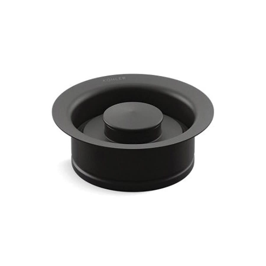 Disposal Flange With Stopper, 4-7/16 in Dia, Metal, Matte Black