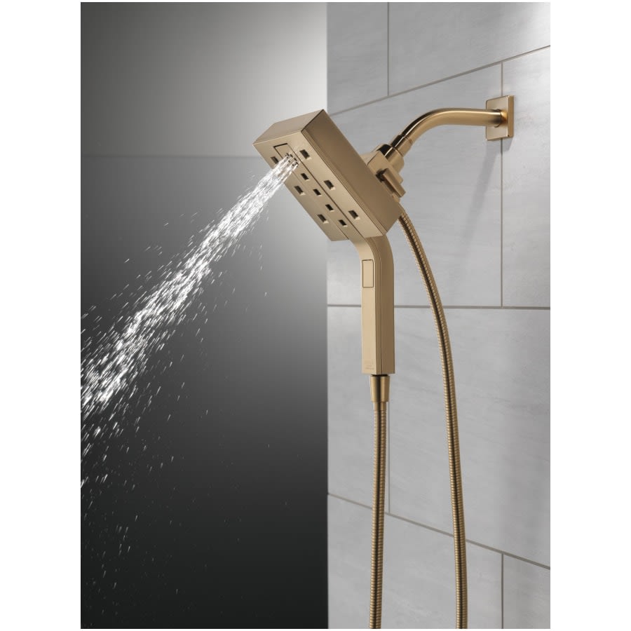 Universal Showering Rectangular 2.5 GPM Multi Function 2-in-1 In2ition Shower Head and Hand Shower with H2Okinetic and MagnaTite Technology