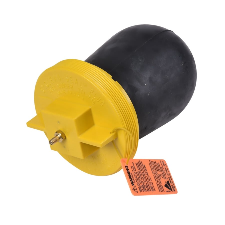 Clean-Seal® Pneumatic Pipe Plug, 6 in Pipe, 6.63 in L, Natural Rubber