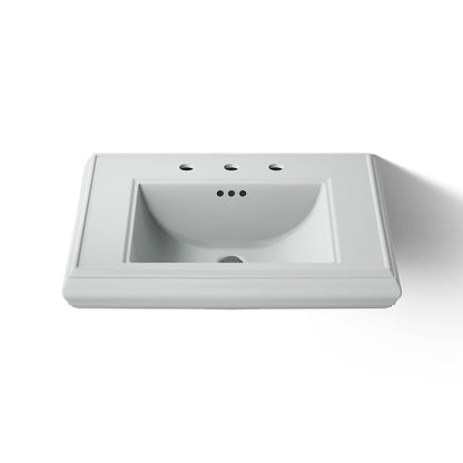 Memoirs Classic 27" Fireclay Pedestal Bathroom Sink with 3 Holes Drilled and Overflow