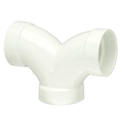Double 90 deg Elbow, 3 in, Hub, DWV, PVC