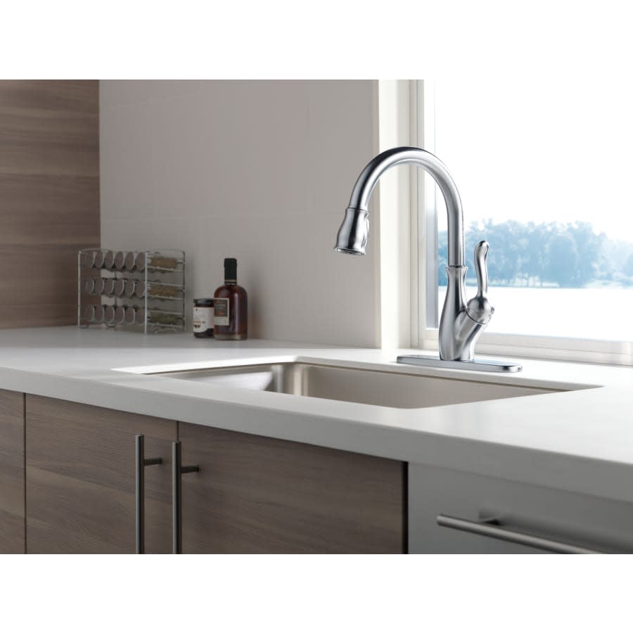 Leland Pull-Down Kitchen Faucet with Magnetic Docking Spray Head and ShieldSpray - Includes Lifetime Warranty