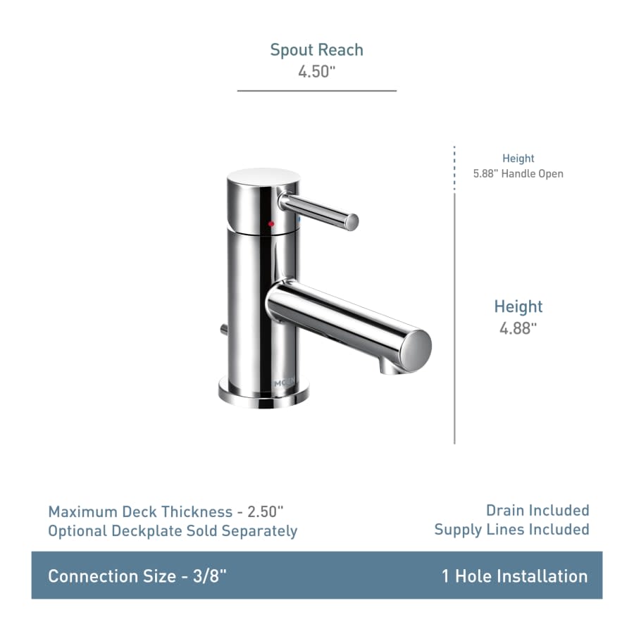 Align 1.2 GPM Single Hole Bathroom Faucet with Pop-Up Drain Assembly