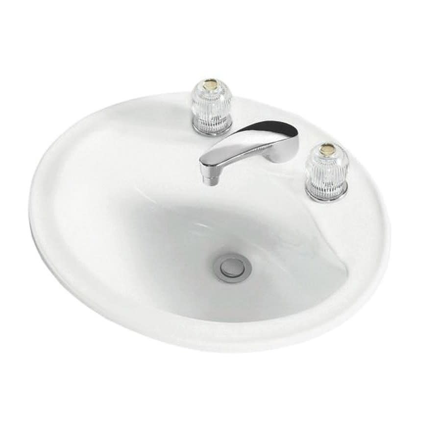 Sanibel™ Top Mount Lavatory Sink, ADA, 20-1/4 x 17-1/4 x 8 in, Vitreous China, White