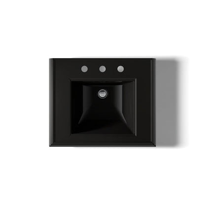 Memoirs Classic 24" Fireclay Pedestal Bathroom Sink with 3 Holes Drilled and Overflow