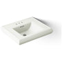 Memoirs Classic 24" Fireclay Pedestal Bathroom Sink with 3 Holes Drilled and Overflow