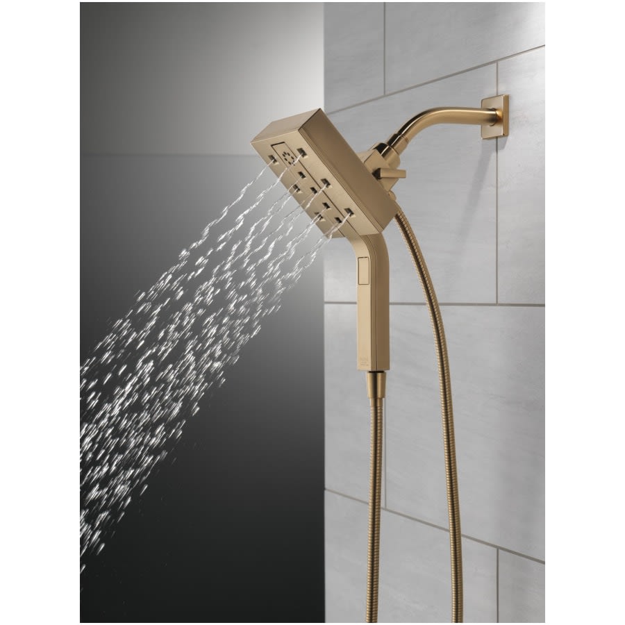 Universal Showering Rectangular 2.5 GPM Multi Function 2-in-1 In2ition Shower Head and Hand Shower with H2Okinetic and MagnaTite Technology