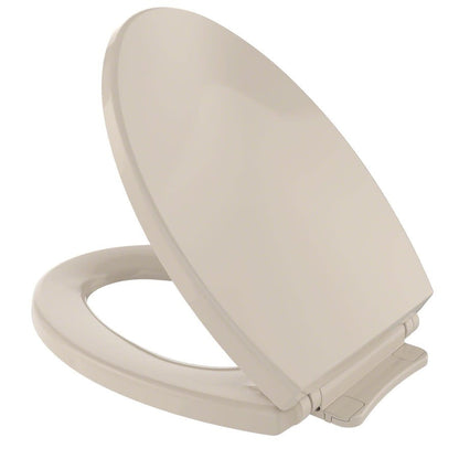 Toilet Seat, Elongated Bowl, Closed Front, With Cover, Plastic, Off-White