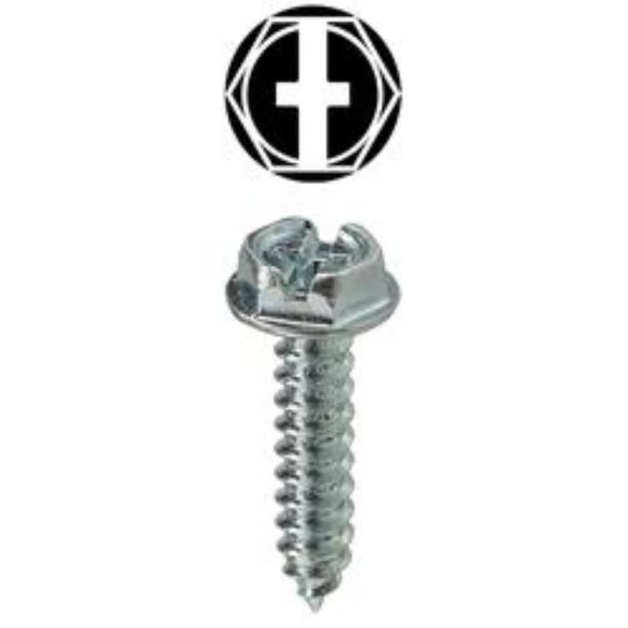 Sheet Metal Screw, #10, 1 in L, Slotted Drive, Zinc Plated