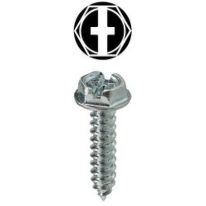 Sheet Metal Screw, #10, 1 in L, Slotted Drive, Zinc Plated