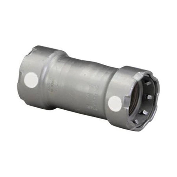Carbon Steel No-Stop Coupling, 1-1/2 in, Press, Import