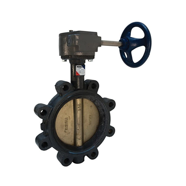 Lug Style Butterfly Valve, Gear Operator, 8 in, Flange, Ductile Iron