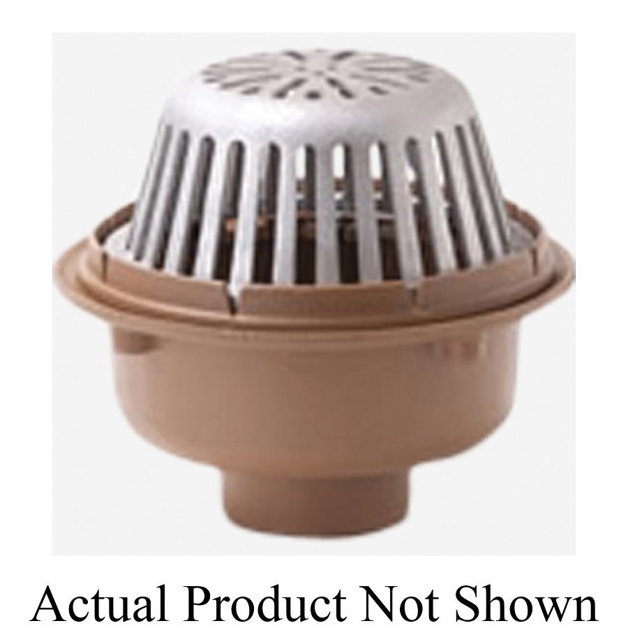 1310 Roof Drain Body, 12 in Dia, 3 in Outlet, No Hub