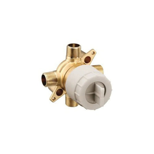 M-Pact™ M-Core™ 4-Port Rough-In Valve, 1/2 in, CC/IPS Inlet x 1/2 in, CC/IPS Outlet, 200 psi Air/300 psi Water Pressure, Brass Body