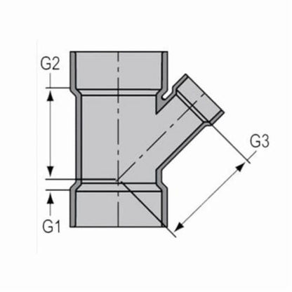 LabWaste® Acid Waste Wye, 4 x 2 in, CPVC