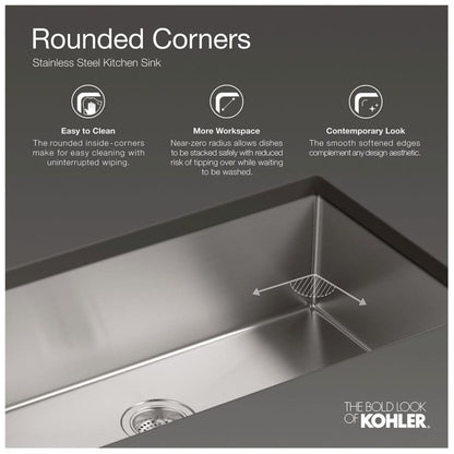 Strive 32" Single Basin Undermount 16-Gauge Stainless Steel Kitchen Sink with SilentShield