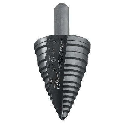 Step Drill, 7/8 to 1-3/8 in, Max Hole Diameter, 5 Steps