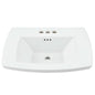 Edgemere 25" Fireclay Pedestal Bathroom Sink with 3 Faucet Holes at 4" Centers and Overflow - Less Pedestal