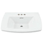 Edgemere 25" Fireclay Pedestal Bathroom Sink with 3 Faucet Holes at 4" Centers and Overflow - Less Pedestal