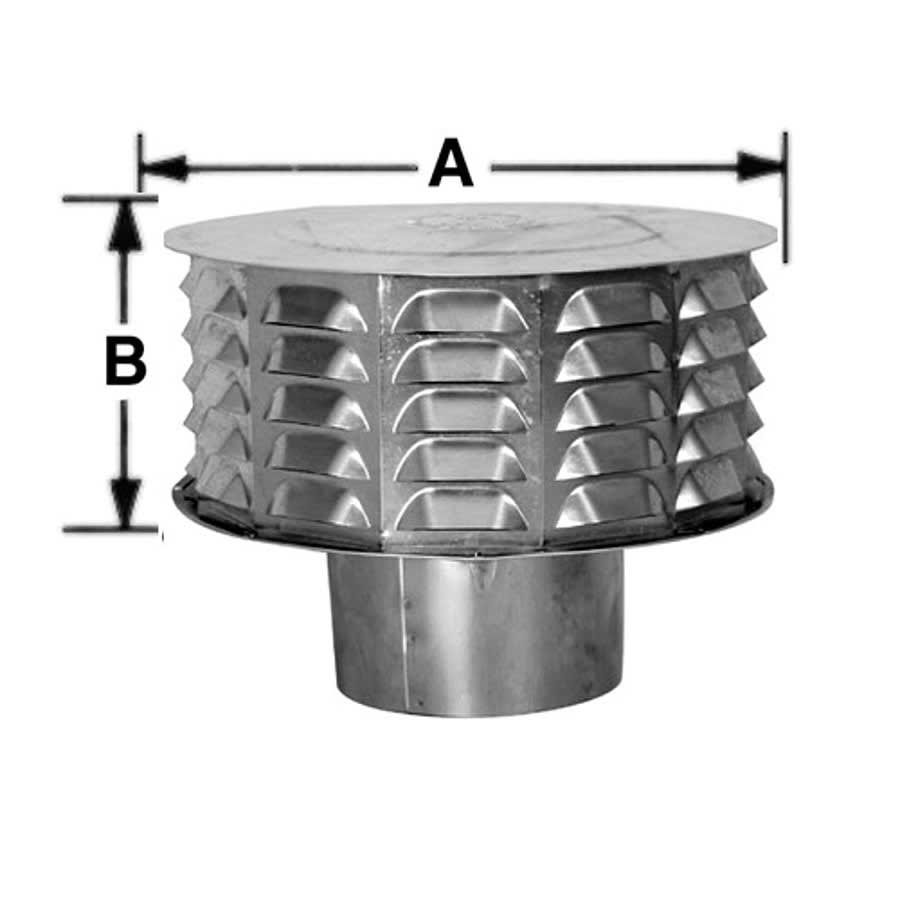 Round Vent Cap/Termination, 5 in Dia