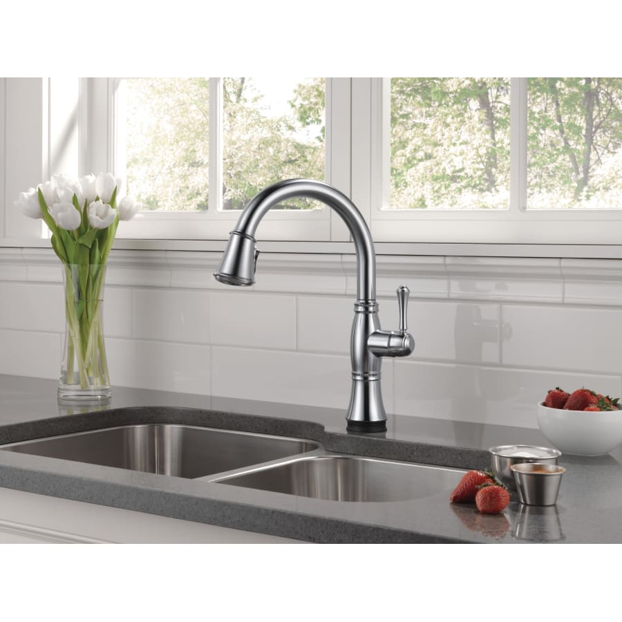 Cassidy Pull-Down Kitchen Faucet with On/Off Touch Activation and Magnetic Docking Spray Head and ShieldSpray - Includes Lifetime Warranty