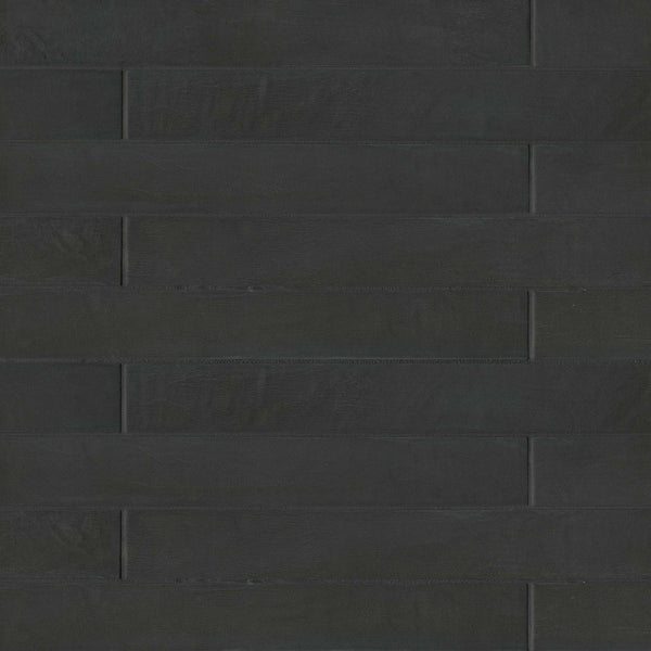 Allora 3" x 24" Matte Porcelain Tile in Solid Black