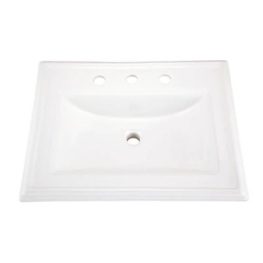 Logan Square™ Top Mount Lavatory Sink, ADA, 24-5/8 x 18-1/8 x 7-3/8 in, Vitreous China, White
