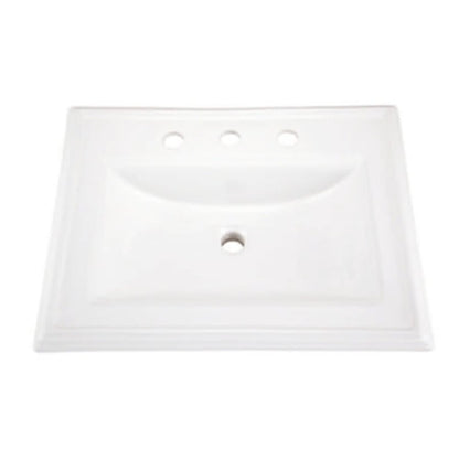 Logan Square™ Top Mount Lavatory Sink, ADA, 24-5/8 x 18-1/8 x 7-3/8 in, Vitreous China, White