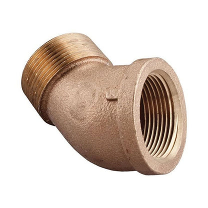 Street 45 deg Elbow, 1/4 in, MNPT x FNPT, Lead Free Brass, Rough Brass