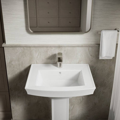 Archer 24" Pedestal Bathroom Sink with 1 Hole Drilled and Overflow