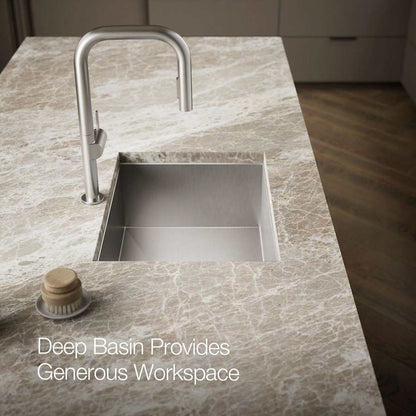 Vault 25" Single Basin Top-Mount/Under-Mount 18-Gauge Stainless Steel Kitchen Sink with SilentShield