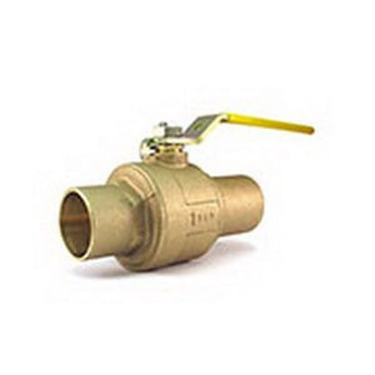 2-Piece Ball Valve, 1-1/2 in, C, Full Port, Plated Brass Ball, Bronze